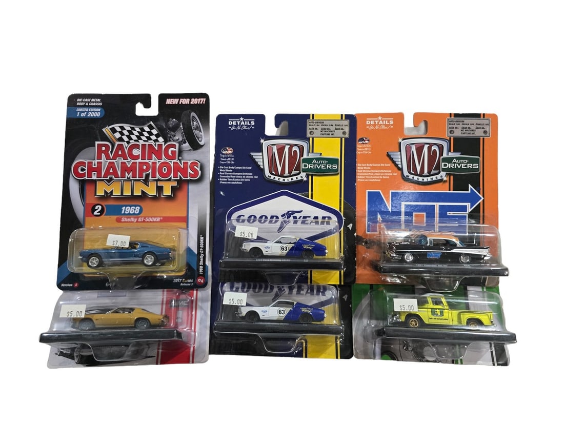 M2 Vehicle Lot 6 cars Branded lot 4: These Toys come from a traveling Toy Shop. Prior owner stopped running shop in 2020. These have been sitting in seperated cardboard boxes. Most ALL are in good shape with a few showing log term storag