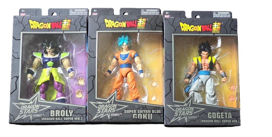 Dragonball Z Gogeta Guku & Broly action figures NIB Dragon Stars (1 of 1)