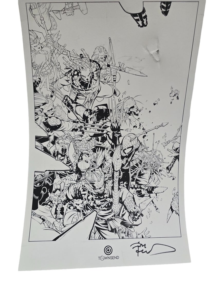 Damaged & Signed Tim Townsend print. Damaged in upper right: See photo for details