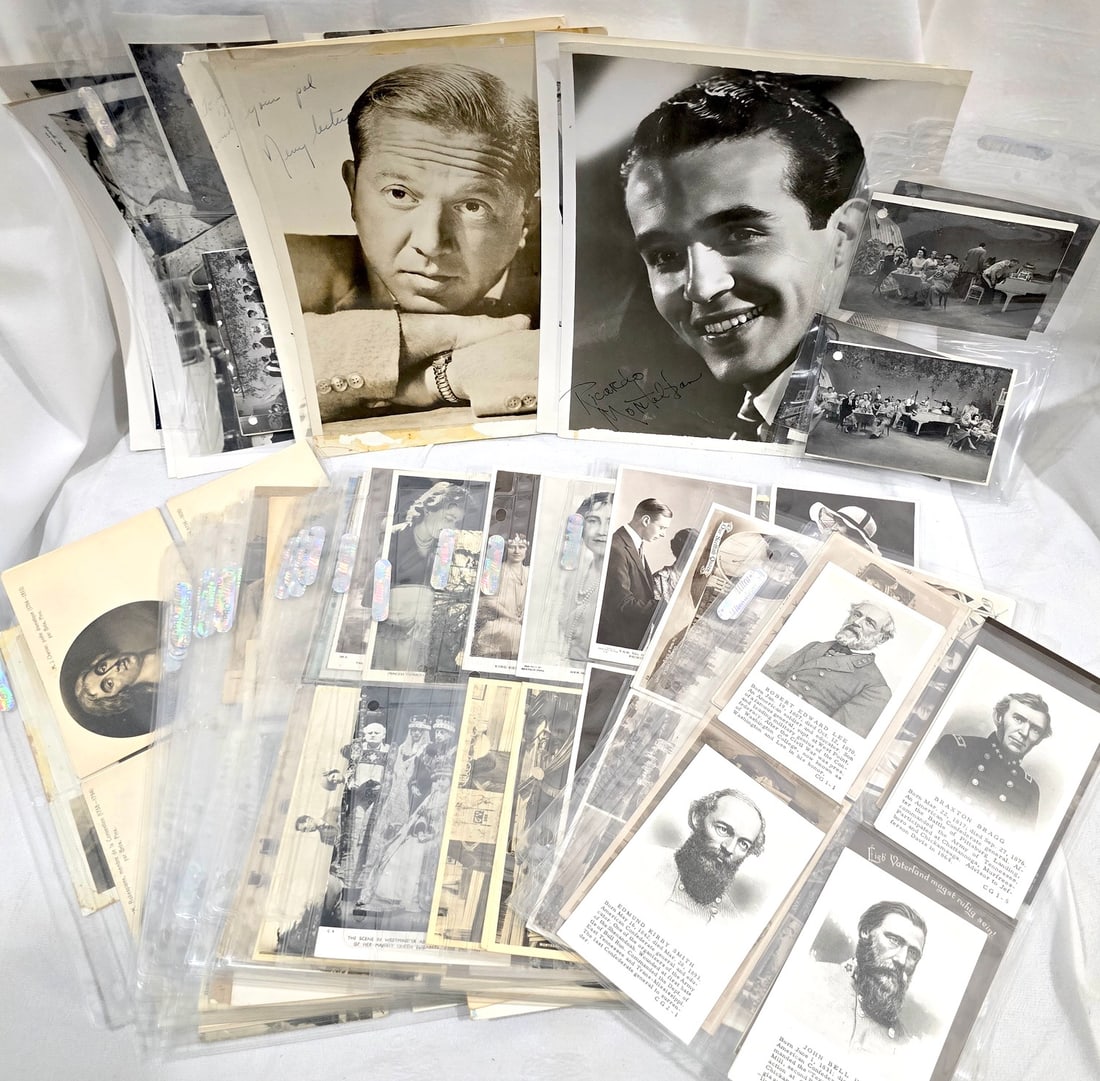Large Lot of older postcards, and signed photos of movie actors (1 of 13)