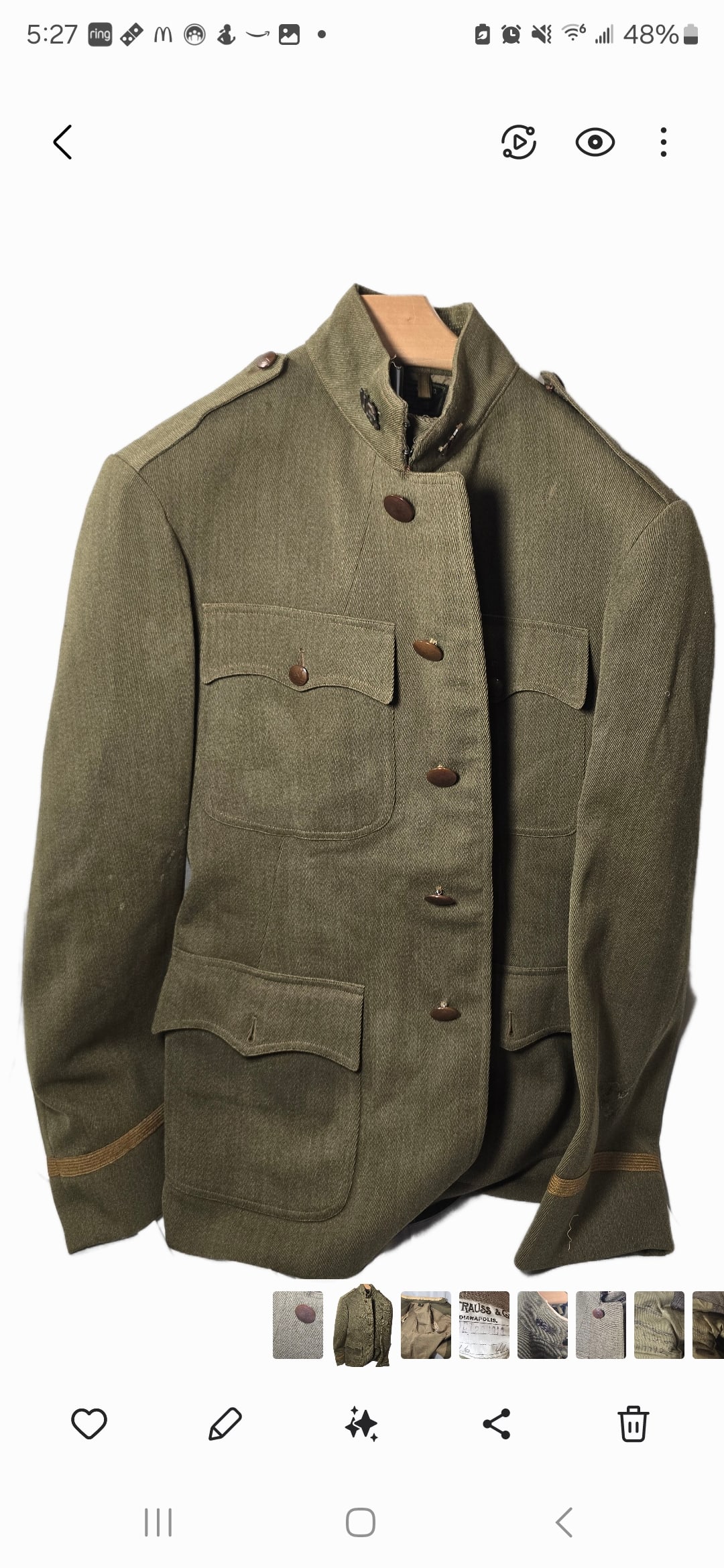 WWI Tunic with US pins (1 of 4)
