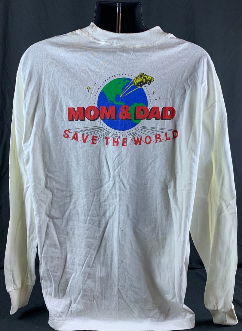 Incredible Cast and Crew shirt from the 1990 Film Mom and Dad Save the World: Please note there is some staining on shirt