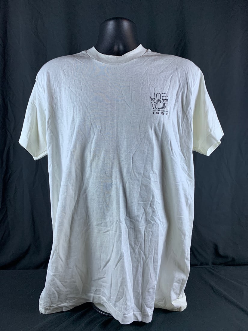 Original Vintage cast and crew shirt from the 1989 Tom Hanks Classic Film, Joe Versus The Volcano: Please note some discoloration spots on shirt