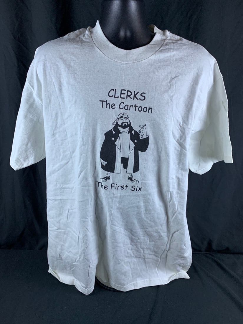 Original vintage Clerks the cartoon the First Six Animation crew shirt: Item as shown