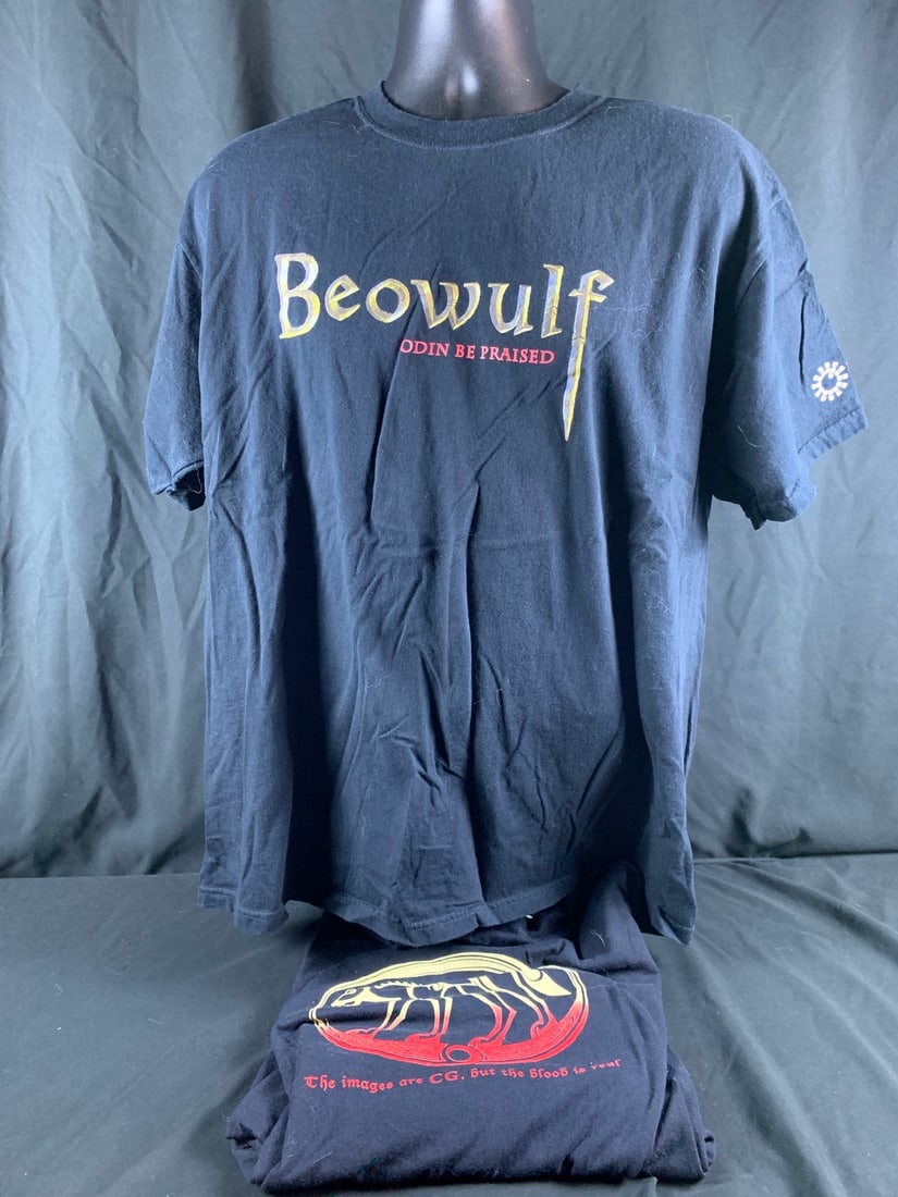 Lot of original vintage Sony VFX crew shirts for the film Beowulf (1 of 4)