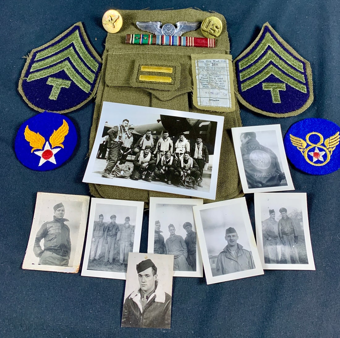 Incredible WW2 WWII USAAF 8th, 578th Bomb Squadron, 392nd Bomb Group KIA Grouping Ford's Folly (1 of 8)