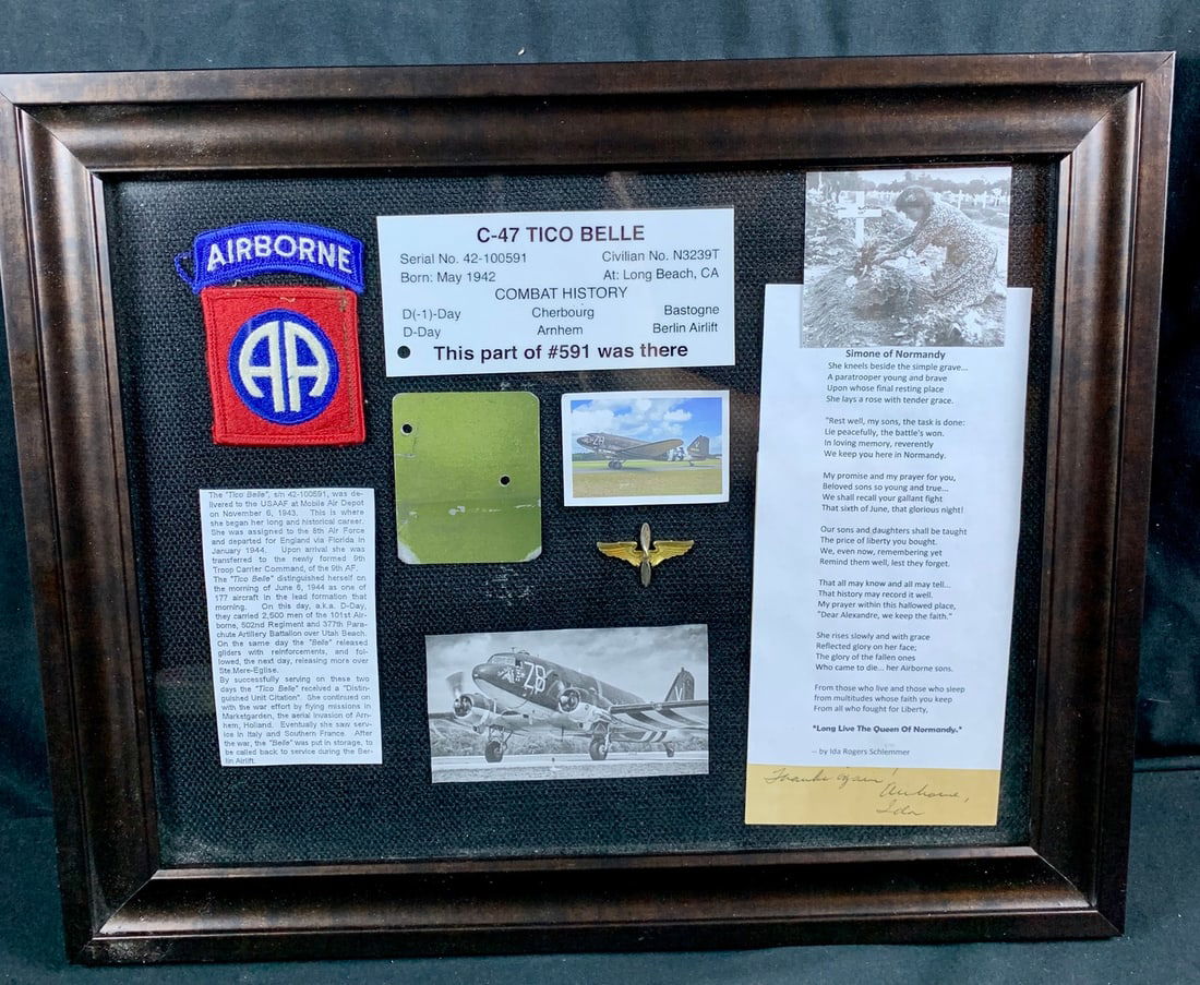 WW2 WWII D-Day C 47 Troop Transport Plane Tico Belle Display Piece (1 of 7)