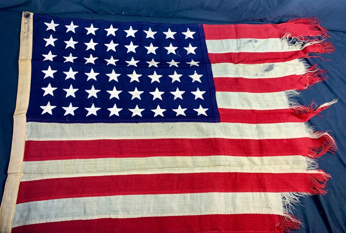 Absolute incredible WW2 WWII US No. 11 MI Mare Island dated 1944 Iwo Jima bring back flag (1 of 15)