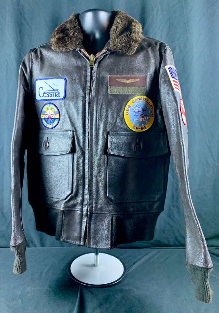 1980s USS Constellation CV-64 US Navy G1 Leather flight jacket (1 of 11)