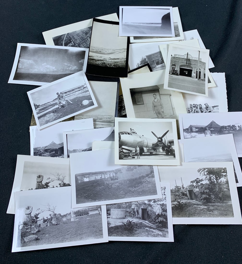 WW2 WWII USAAF 20th AF, 6th Bomb Group photograph lot from Tinian Island: Roughly 30 photos