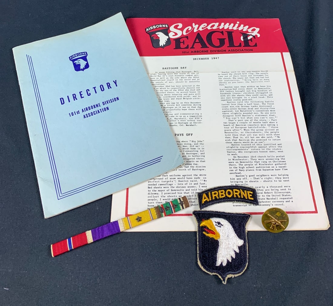 WW2 WWII 101st airborne grouping with invasion broad arrow (1 of 8)