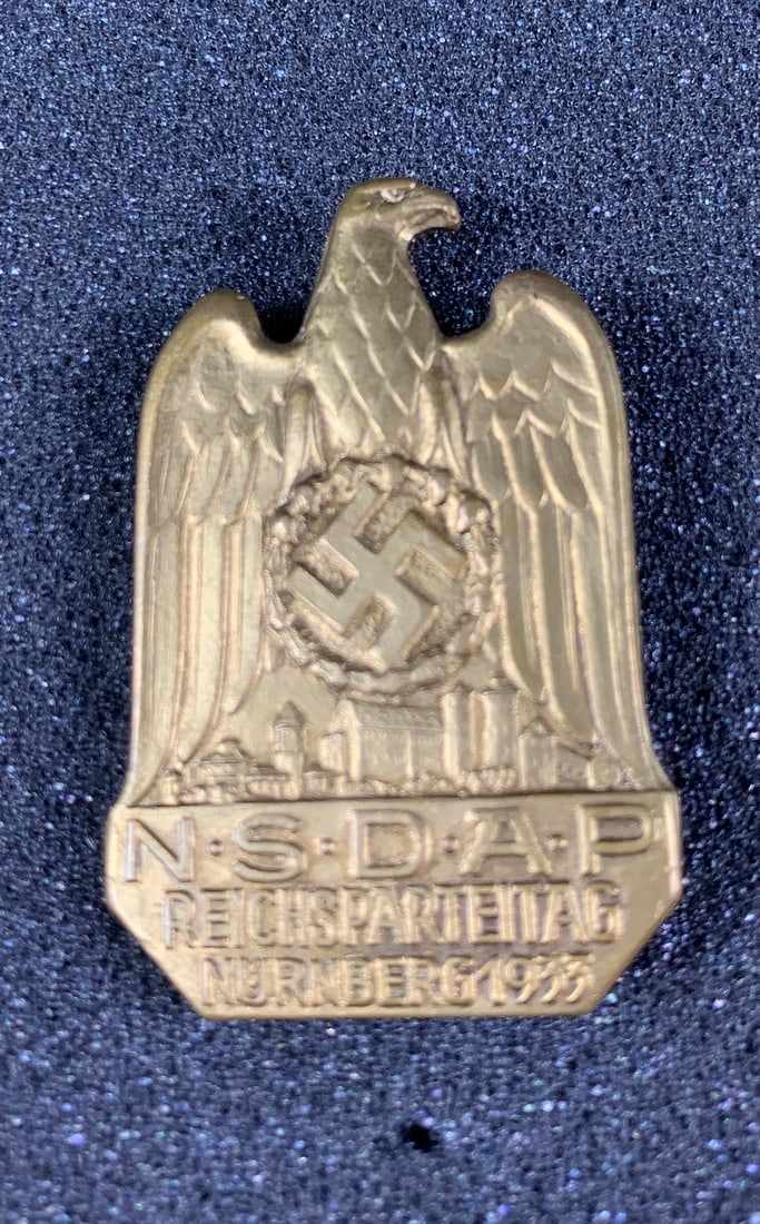 Original NSDAP 1933 National Party Badge: Medal is original but looks to have been repainted at some point.