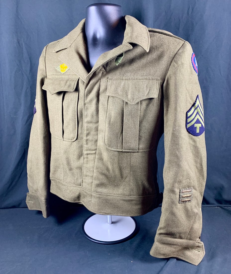 Beautiful named double bullion patched WW2 WWII occupied German 3rd army/European Civil affairs Ike (1 of 10)