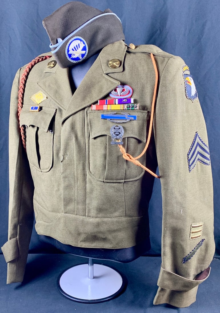 Theater made WW2 WWII 501st Parachute infantry Bronze star and Purple heart winners Ike Jacket (1 of 20)