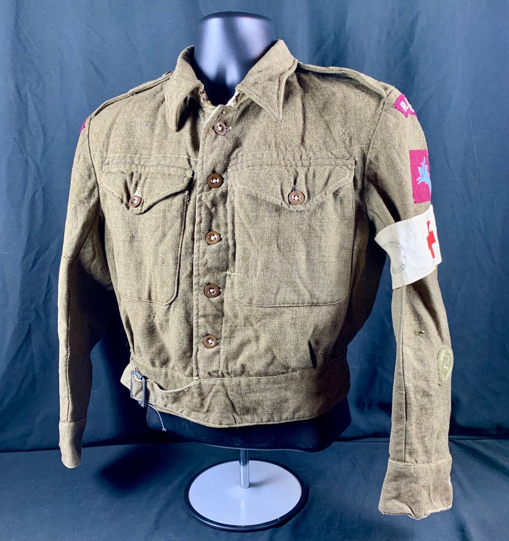 WW2 WWII British Army 133rd parachute field ambulance RAMC battle dress tunic (1 of 19)