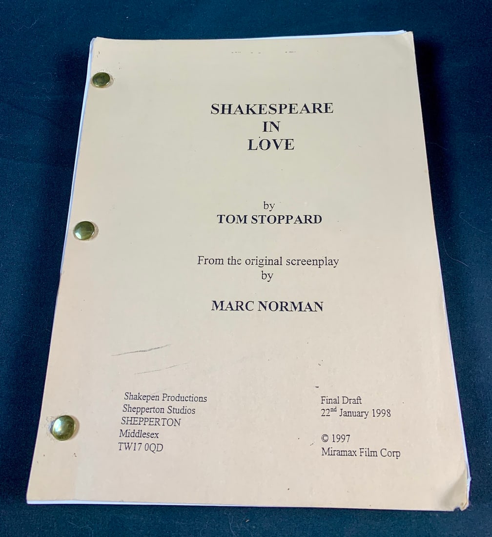 Original final draft script form the movie Shakespeare In Love starring Ben Affleck and Gwyneth (1 of 6)