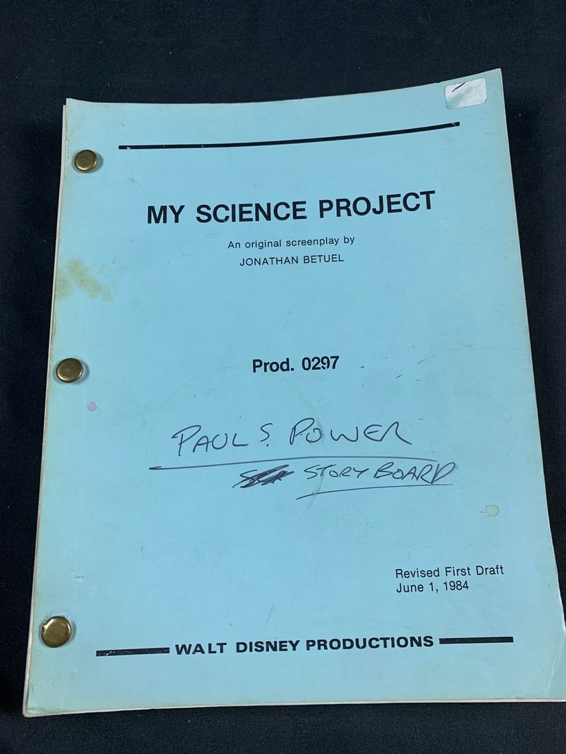 Storyboard artist Paul Powers Personal script 1985 production for Film: My Science Project (1 of 13)