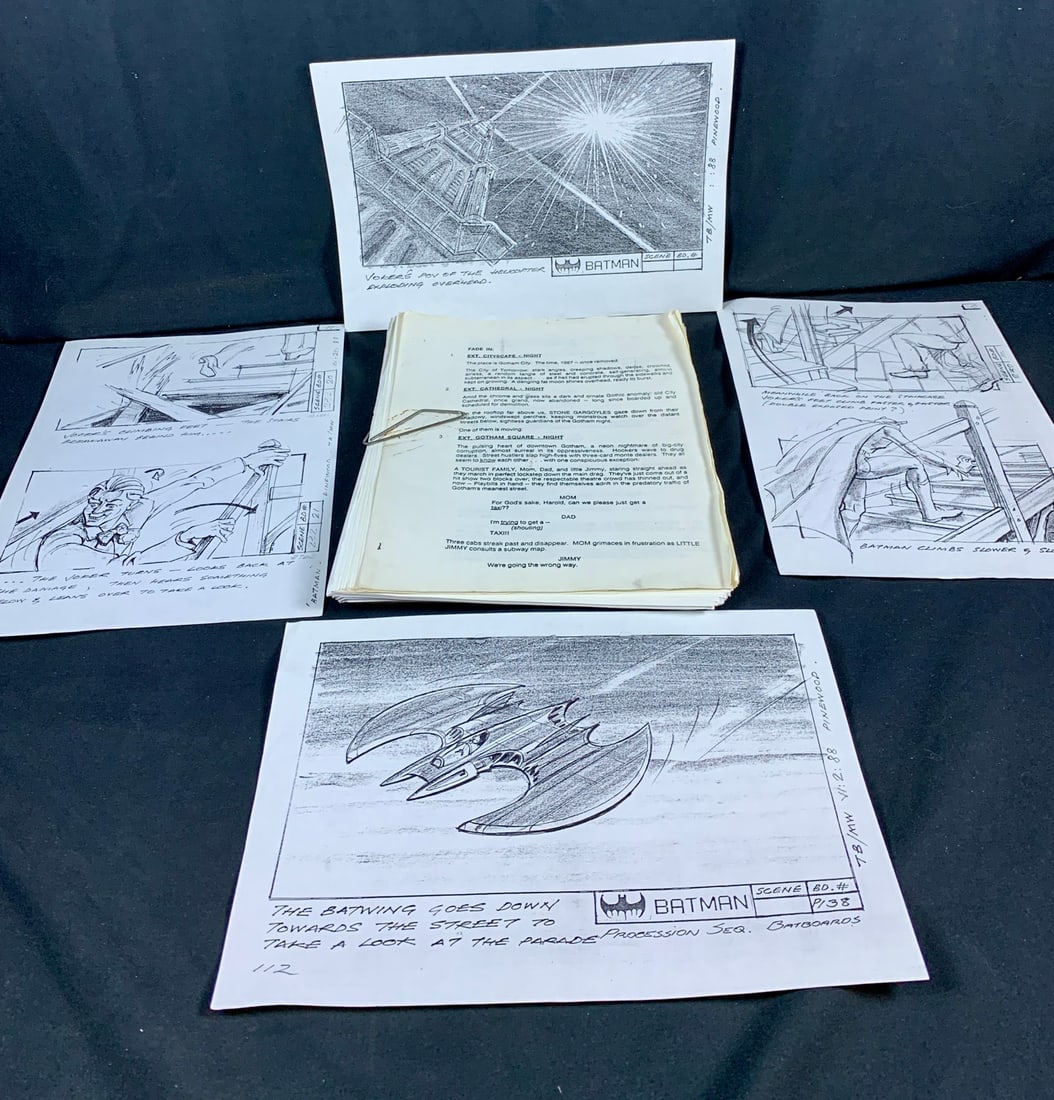 Original Script and Storyboard Production copies from Michael Keaton's Batman 1989 (1 of 12)