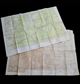 2 WWII 1944 Regional Maps belonging to Bill Gamboa B-17 Navigator 8th AAF