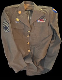WWII Bulliom Aerial Gunner Named Uniform with ribbon bar