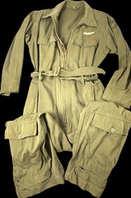 WWII AAF Type A-4 Summer Flight Suit with Direct Embroidered CBI-Made Wings