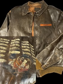 WWII 8th AAF 379th BG Painted A-2 Jacket - Identified