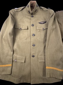 WWI U.S. Army Air Service Officer’s Uniform – Named to Capt. L. Gracy with Bullion Aviator Wings