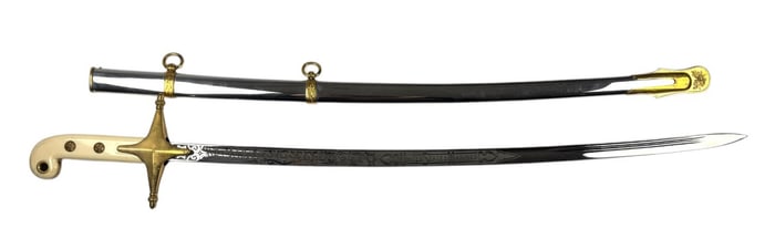USMC Certified Officers NS Meyer Mameluke Sword W. Germany App Serial 322