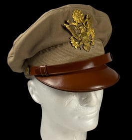 WWII Tan Officer's Crusher Cap.