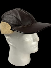 WWII AAF Type B-2 Leather Flight  Aircrew Cap