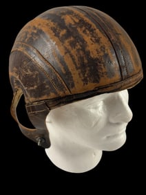 RARE WWII RAF AAF M4 Leather Anti-Flak Helmet