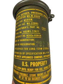 Korean War 1953 MS-22001 Oxygen Mask in Original Can