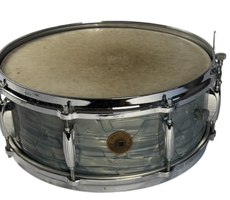 1960s Gretsch Blue Snare Drum 4108. 6x14 Round Badge