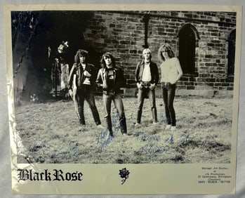 Black Rose Rare NWOBHM Promo Photo Signed