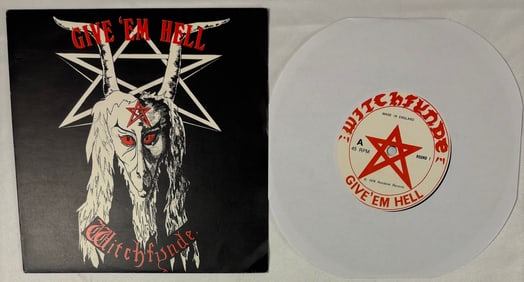 Witchfynde Give ‘Em Hell NWOBHM 45 with sleeve