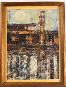 Noted Artist Hall Groat Sr. Oil on Canvas 10x7 Framed - Signed - 1969