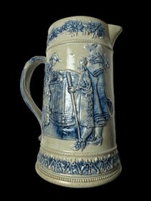 1800s Whites of Utica Stoneware Pitcher