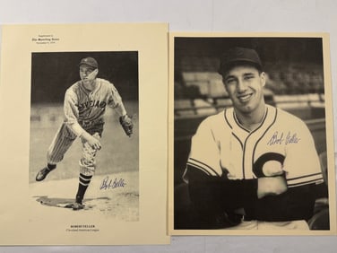 Baseball HOF Pitcher Bob Feller Autographed Picture