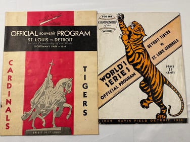 1934 World Series Program Set – Detroit Tigers & St. Louis Cardinals