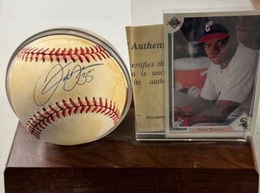 Frank Thomas Autographed Bseball Display
