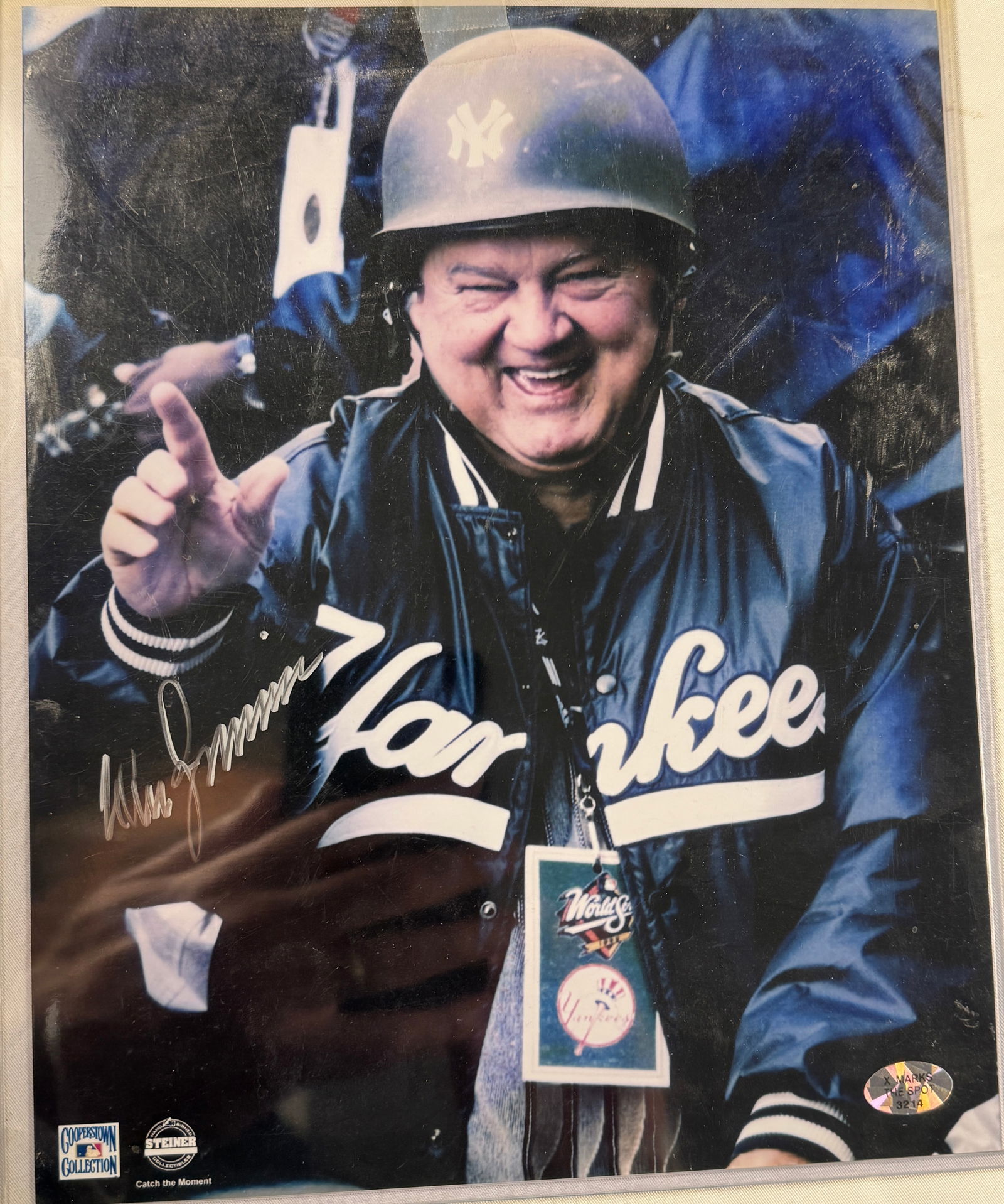 NY Yankees Coach Don Zimmer Autographed 8x10: Signed color photo with HOF COA sticker