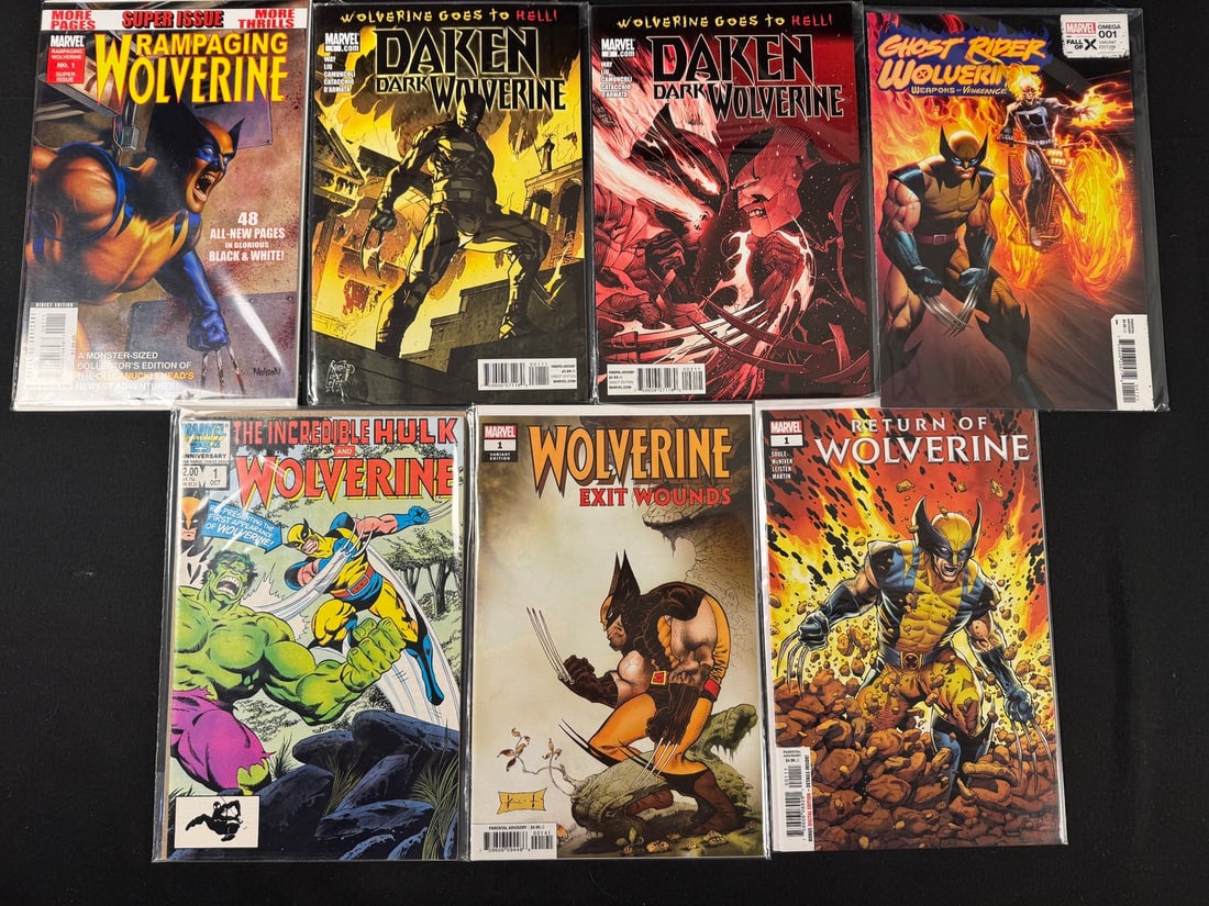 8 Marvel Wolverine Comic Books, a Wolverine: Exit Wounds No. 1 Variant Edition (1 of 1)