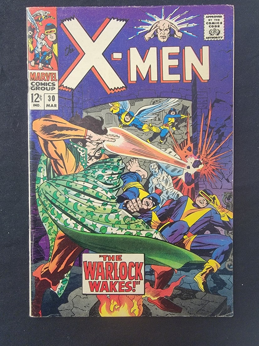 Marvel Comics Group the X-men -30, March 1967: A vintage Marvel Comics Group *The X-Men* comic book, issue number 30, published March 1967. The front cover features classic comic book artwork depicting multiple characters in dynamic battle poses,