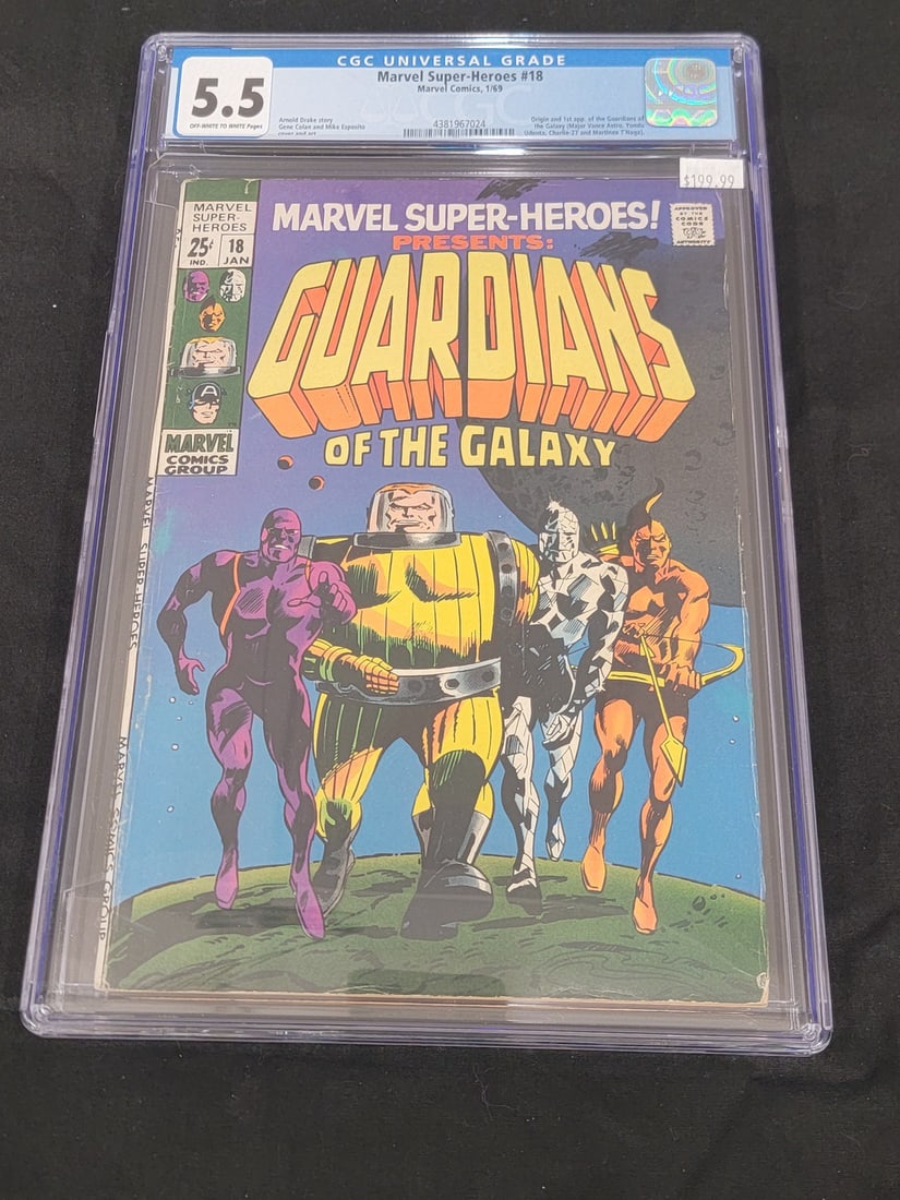 Marvel Super-heroes -18, Marvel Comics, January 1969, Cgc 5. 5, First Appearance of the Guardians of (1 of 3)