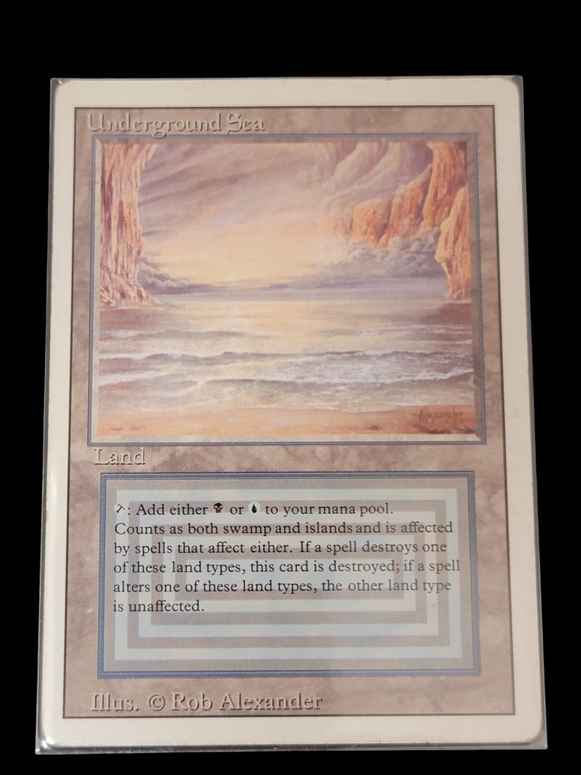 Magic: the Gathering Revised Edition-underground Sea-Dual Land Card (1 of 2)
