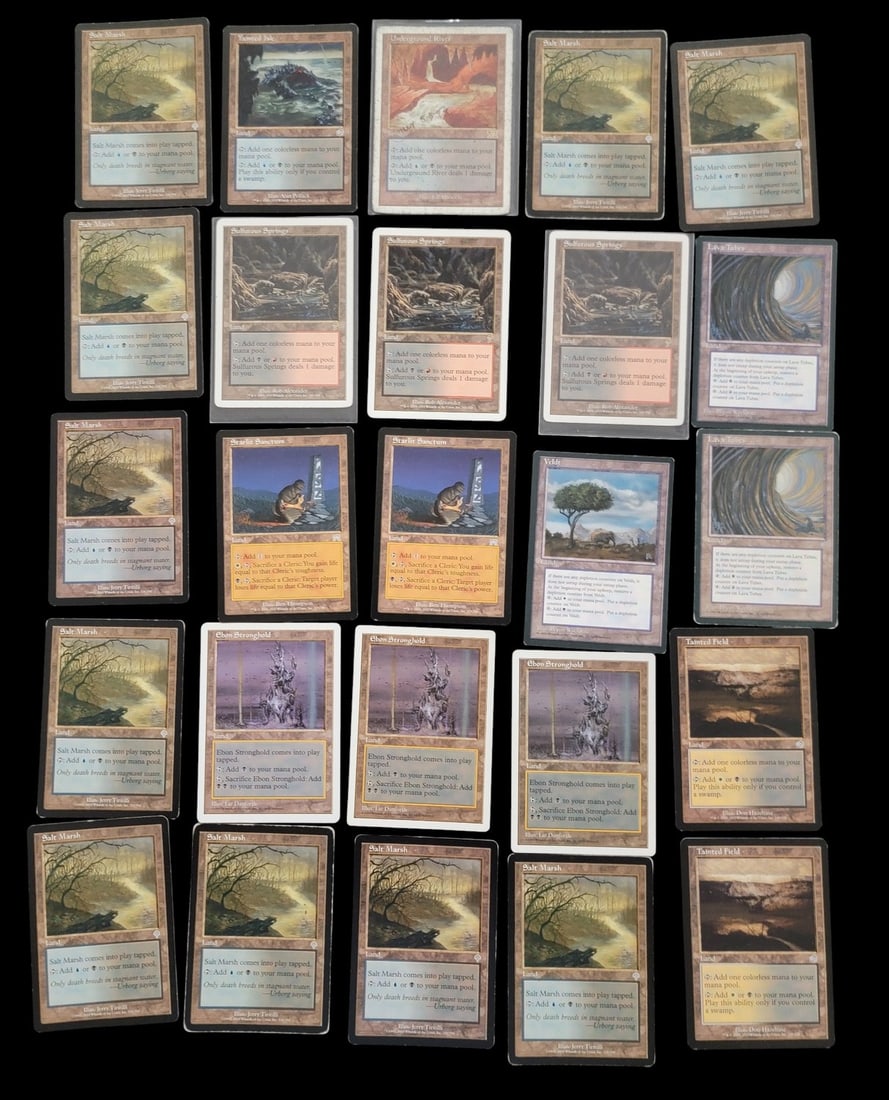 Approximately 25 Vintage Magic: the Gathering Old Border Dual and Fetch Land Cards (1 of 2)