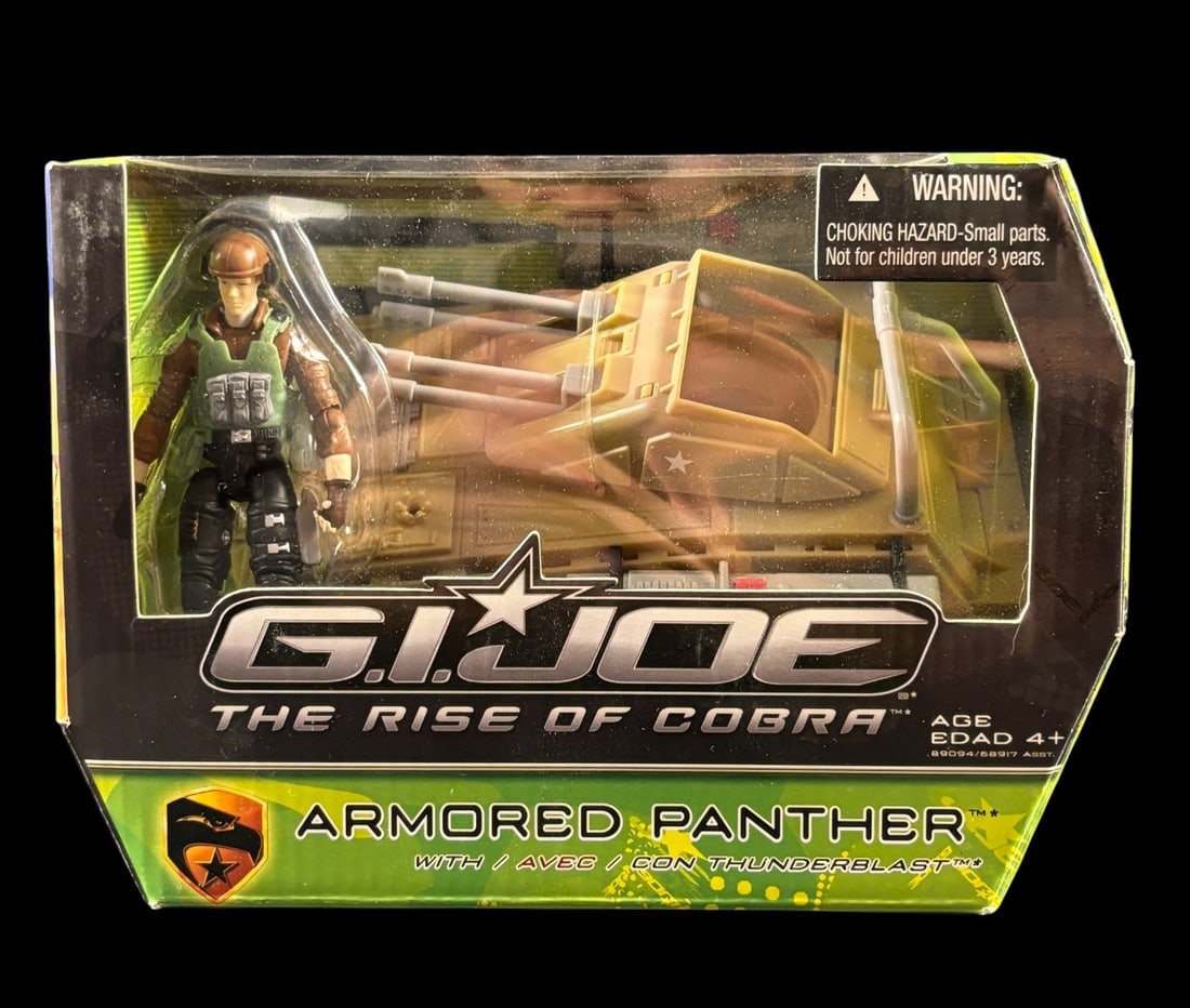 G. i. Joe the Rise of Cobra Armored Panther With Sgt. Thunderblast Set, 2009: A G.I. Joe The Rise of Cobra Armored Panther with Sgt. Thunderblast set, copyrighted 2009. This modern military/sci-fi-themed plastic toy is presented new and sealed in its original clear plastic and 
