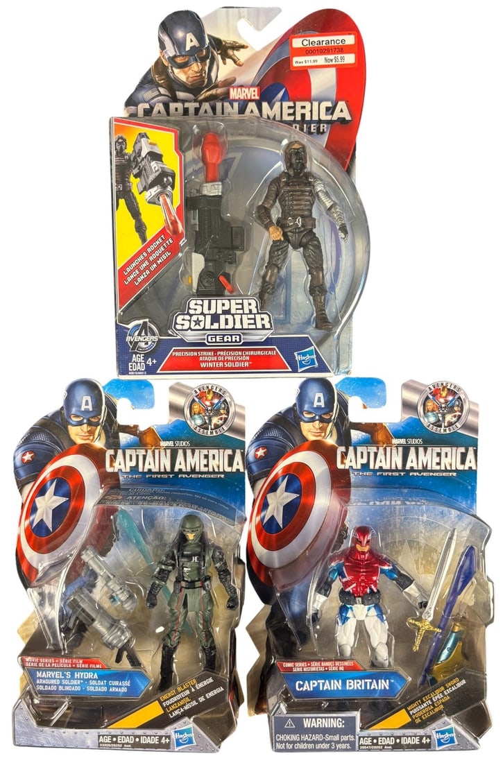 3 Marvel Captain America Action Figures by Hasbro, a 2013 Winter Soldier Precision Strike (1 of 1)