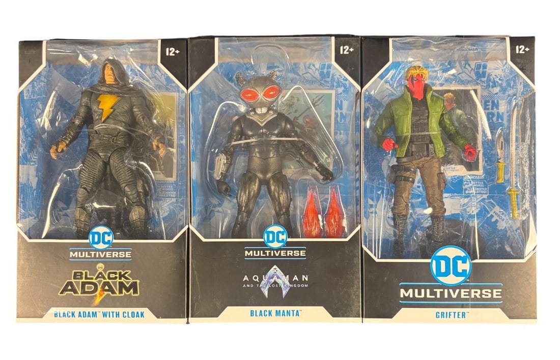 3 Mcfarlane Dc Multiverse Action Figures: Black Adam, Black Manta, and Grifter (1 of 1)