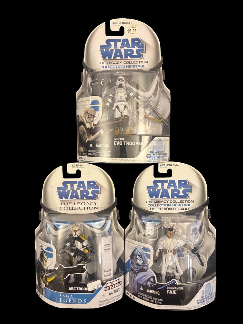 3 Hasbro Star Wars the Legacy Collection Action Figures, Imperial Evo Trooper 1st Day of Issue (1 of 1)